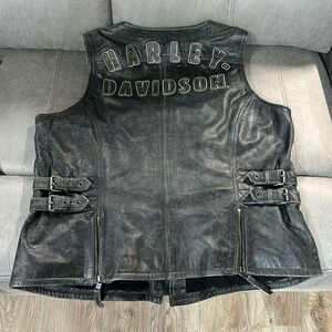 NWT Harley Davidson Leather Vest - Women’s Dust Rider Vest - 1W